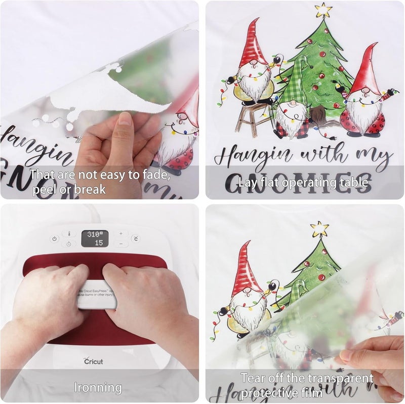 BANBBUR 12 Sheets Christmas Heat Transfers Vinyl,Christmas Iron On Transfers for T-Shirts,Holiday HTV Vinyl Iron on Decals for Clothes Pillow Hoodie DIY Crafts - Image 5